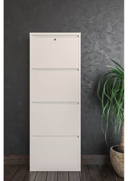 Kilitli 4'lü Metal Ayakkabılık Beyaz fiyatları