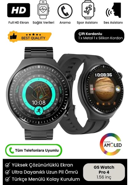 Watch Gs 4 Pro Akıllı Saat Apple iPhone & Android Uyumlu