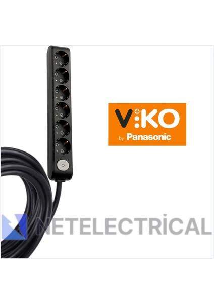 Multi-Let | Altılı 8 Metre Anahtarlı Topraklı Çocuk Korumalı Grup Priz - 6'lı, 8 M, Siyah 3x1.5 Ttr (Tam Bakır) Kablolu fiyatları