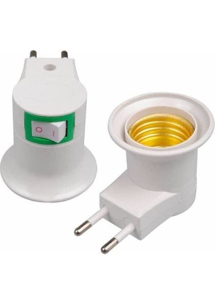 Duy Fişli Gece Lambası Ampüllü Yeşil LED 1W E27 Duy
