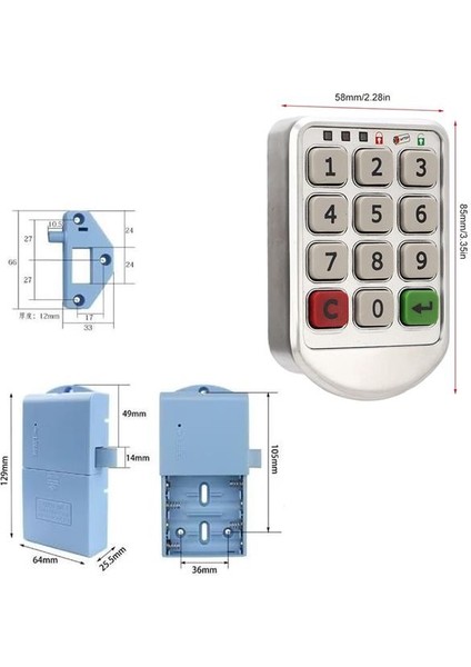 Powermaster PM-26723 Tuş Şifreli Gri Çekmece Dolap Kilidi (2'li Paket) fiyatları
