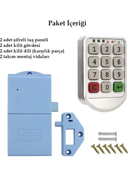 Powermaster PM-26723 Tuş Şifreli Gri Çekmece Dolap Kilidi (2'li Paket) fırsatları