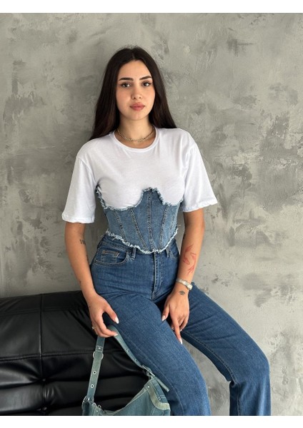 Kot Korseli Bayan T-Shirt