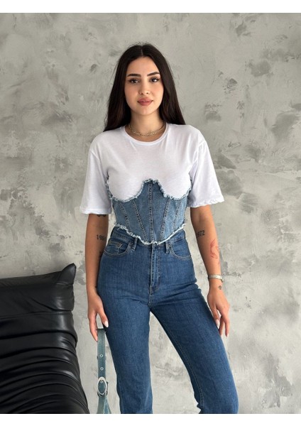 Kot Korseli Bayan T-Shirt fırsatları