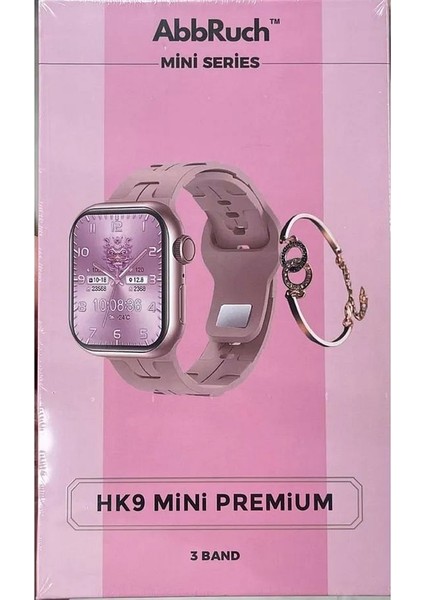 Hk9 Mini 41MM Rose Renk 3 Kordonlu Akıllı Saat