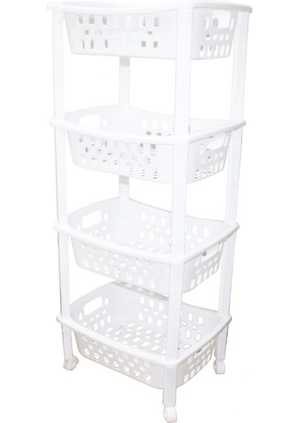 4 Katlı Sepet Düzenleyici - Raf Ünitesi Tekerlekli 400X295X960MM (5047)
