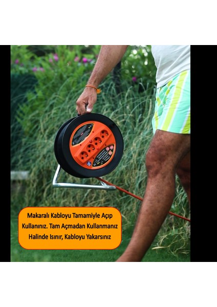 Plastik Makaralı Seyyar Cca Kablo 4 Prizli Uzatma Kablosu 3x2.5 mm 20 Metre Alüminyum Alaşım Kablosu fırsatları