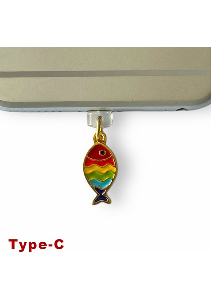 Type-C Uyumlu Telefon Şarj Portu Toz Tıpası Toz Tıkacı Charm TCGL4004