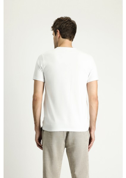 V Yaka Slim Fit Dar Kesim Süprem Pamuklu Tişört fırsatları