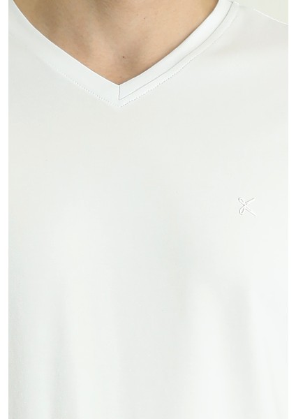 V Yaka Slim Fit Dar Kesim Süprem Pamuklu Tişört indirimleri