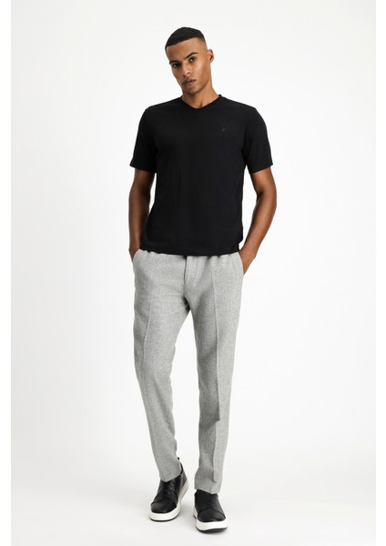 V Yaka Slim Fit Dar Kesim Süprem Pamuklu Tişört fiyatları