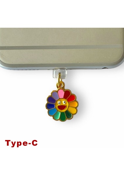 Type-C Uyumlu Telefon Şarj Portu Toz Tıpası Toz Tıkacı Charm TCGL4008