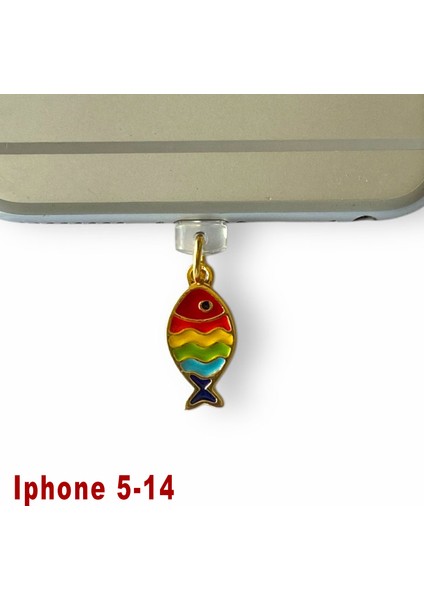 Iphone 5-14 Uyumlu Telefon Şarj Portu Toz Tıpası Toz Tıkacı Charm IPGL4004