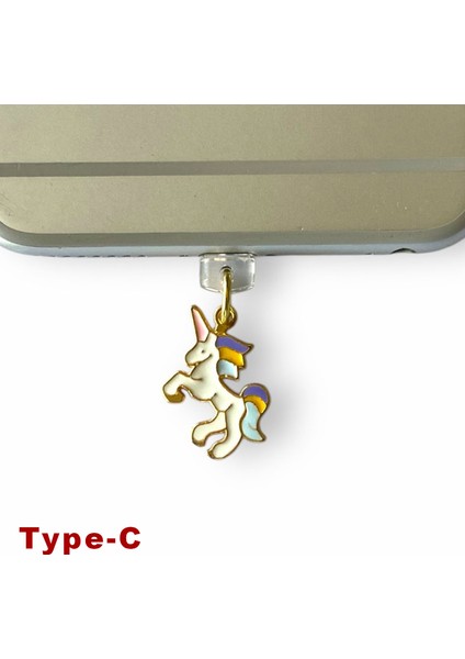 Type-C Uyumlu Telefon Şarj Portu Toz Tıpası Toz Tıkacı Charm TCGL4002