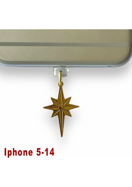 Iphone 5-14 Uyumlu Telefon Şarj Portu Toz Tıpası Toz Tıkacı Charm IPGL4022