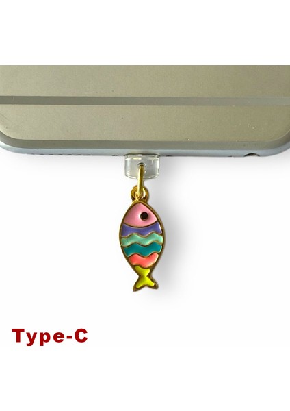 Type-C Uyumlu Telefon Şarj Portu Toz Tıpası Toz Tıkacı Charm TCGL4003
