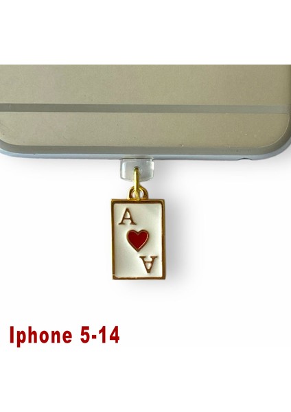 Iphone 5-14 Uyumlu Telefon Şarj Portu Toz Tıpası Toz Tıkacı Charm IPGL4006