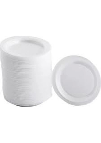 Yuvarlak Köpük Tabak 50 Adet 17 Lik