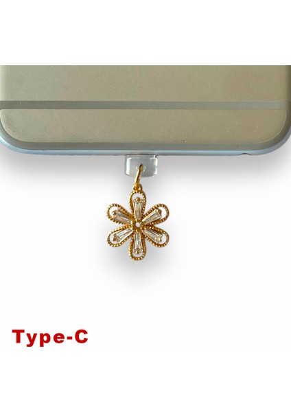 Type-C Uyumlu Telefon Şarj Portu Toz Tıpası Toz Tıkacı Charm TCGL4021