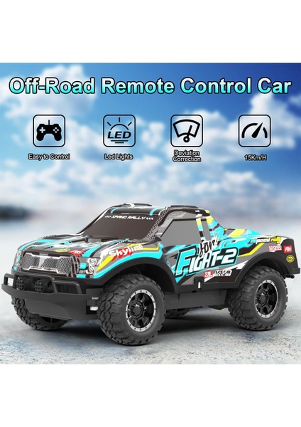 1:24 Full Fonksiyon LED Işıklı Şarjlı 2.4ghz Uzaktan Kumandalı Off Road Yarış Arabası Mavi fırsatları
