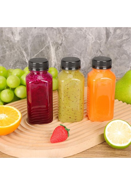 Detoks Kapaklı Kare Pet Şişe 300 ml 6 Adet