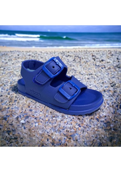 Buny Phlon Taban Cırtlı Çocuk Sandalet Saks Mavi