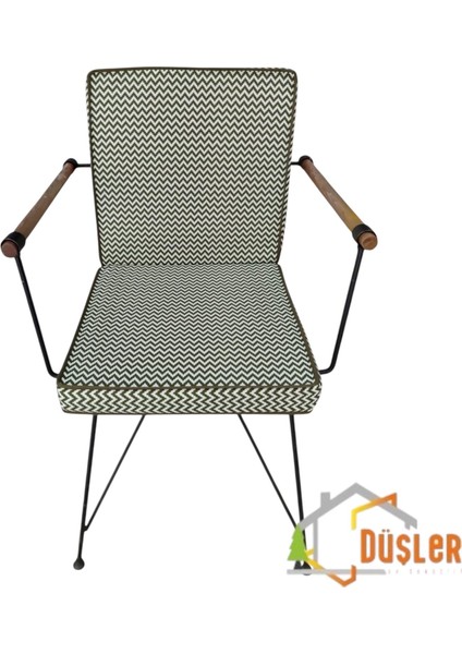 Yeşil Zikzak Desenli Yeşil Biyeli Sırtlı Sandalye Minderi 5 cm fiyatları