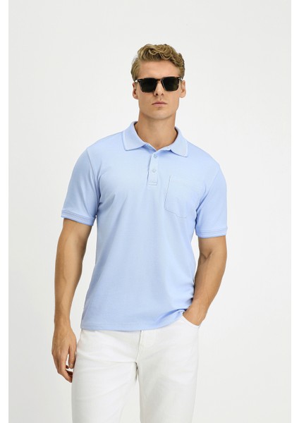 Regular Fit Pamuklu Desenli Cepli Polo Yaka Tişört