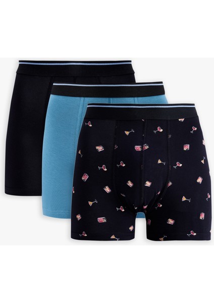 Yeni Sezon Desenli Pamuklu 3'lü Boxer Seti