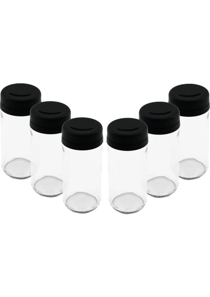 6 Pcs Cam - 225ML Baharatlık - Tuzluk Plastik Kapak (5047) fiyatları