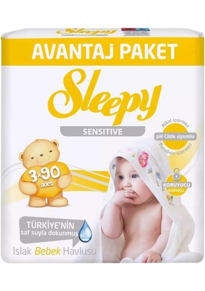 Islak Havlu 3X90'LI Sensıtıve Kapaklı