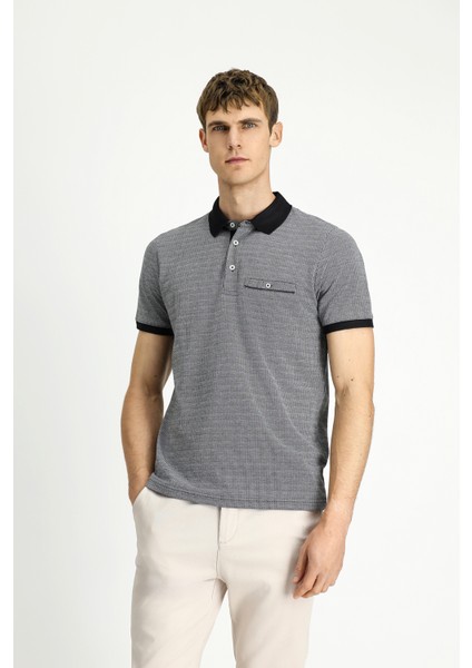Regular Fit Desenli Pamuklu Polo Yaka Tişört