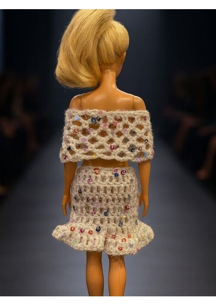 Barbie Bebek Için El Örgüsü Üst ve Etek Ikili Takım fiyatları
