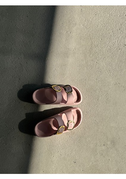 Melodi Kadın Anatomik Çift Tokalı Eva Terlik – Pembe Tokalı Plaj Tatil modelleri