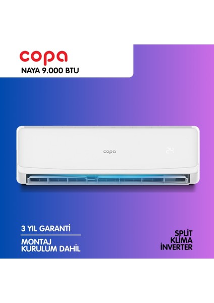 Naya 9.000 Btu Split Inverter Klima Montaj Dahil