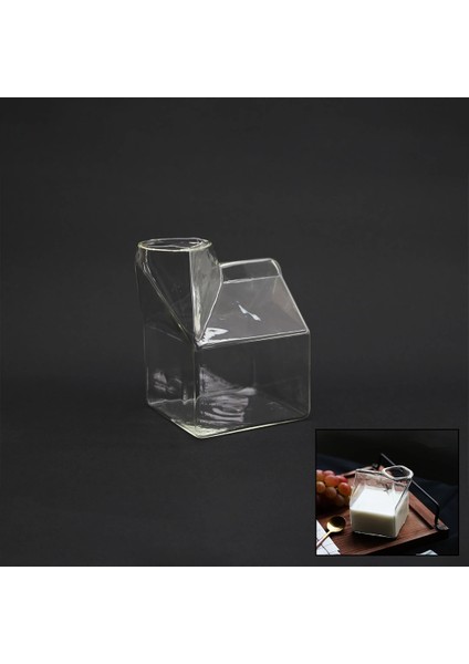 Ev Modeli Cam Süt Bardak (5047)
