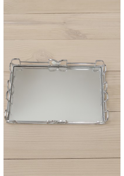 30X20X4CM Lüks Aynalı Metal Krom Tepsi – Dekoratif Şık Tasarım – Modern Gümüş Renkli Servis & Sunum Tepsisi – Çok Amaçlı Ev Aksesuarı