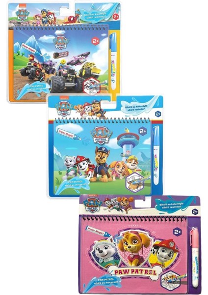Paw Petrol Sulu Boyama Kitabı Sihirli Boyama Eğitici Orijinal Lisanslı Nickelodeon Kitap 3\'lü Set