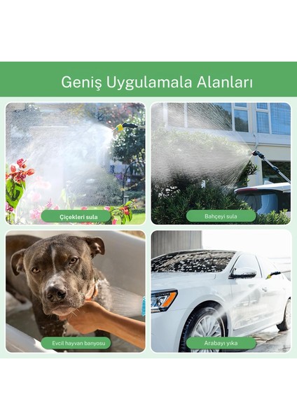 Elektrikli Basınçlı Su Tabancası Şarj Edilir Elektrikli Bahçe Sulama Püskürtücü 5m Hortum indirimleri
