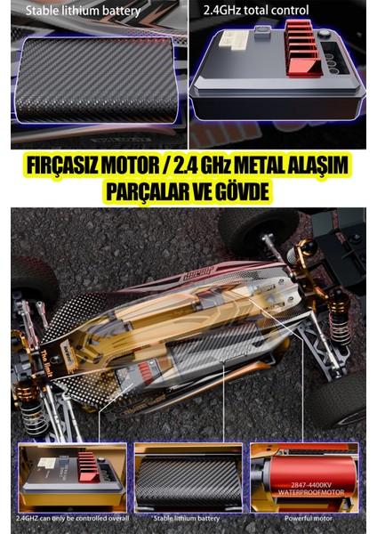 1:14 70 Km Hız Yapan Metal Gövde ve Alaşım Rc Araba Hunter 4x4 Fırçasız Motor Uzaktan Kumandalı Araba fırsatları