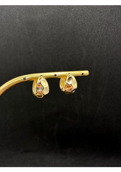 Asimetrik Desenli Minimal Ithal Gümüş Küpe