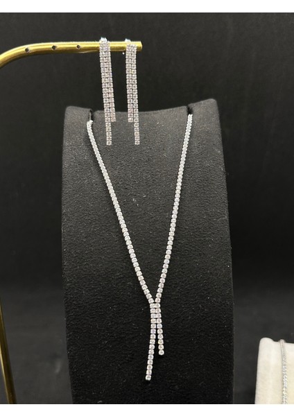 2 mm Press Su Yolu Y Kolye Ithal Gümüş Set