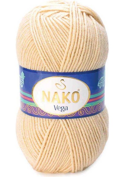 5 Adet Vega El Örgü Ipi 6677 Kemik