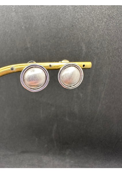 Inci Görünümlü Yuvarlak Ithal Gümüş Küpe