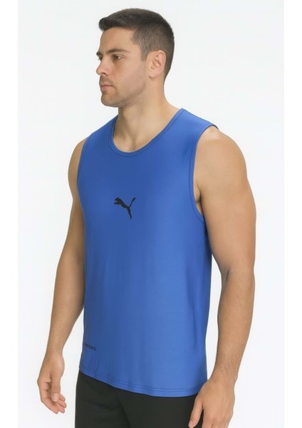 P02817 Erkek Petekli Askılı T-Shirt - Puma - P02817 - Mavi - ST02817-MAVI-XXL