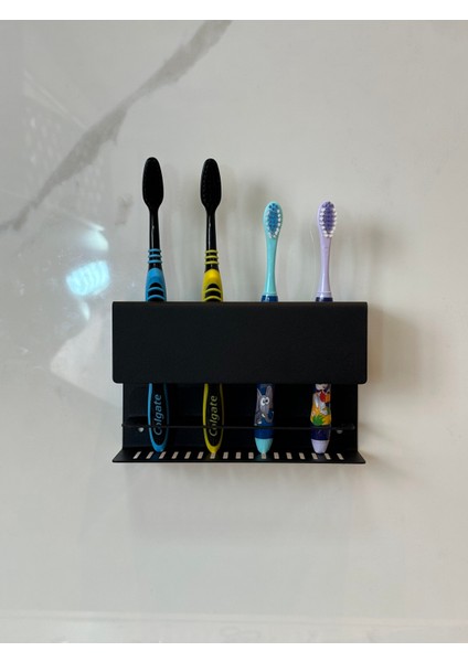 Metal Diş Fırçası Standı Tutucu Diş Fırçalık Banyo Organizer 11X15X6,5 cm