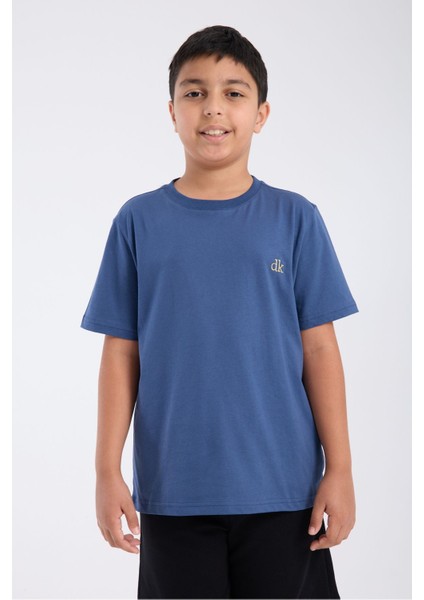 Erkek Çocuk Regular Fit Yarım Kollu T-Shirt Indigo indirimleri