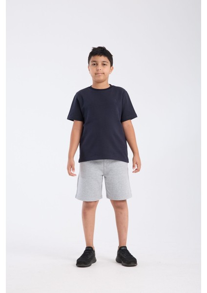 Erkek Çocuk Loose Fit Yarım Kollu T-Shirt Lacivert