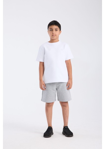 Erkek Çocuk Loose Fit Yarım Kollu T-Shirt Beyaz fiyatları