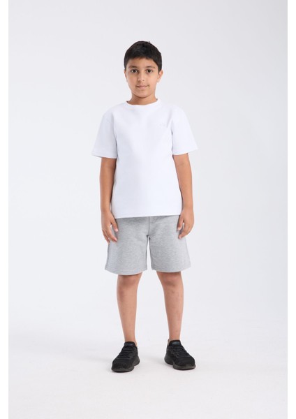 Erkek Çocuk Loose Fit Yarım Kollu T-Shirt Beyaz modelleri